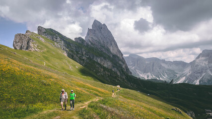Fototapeta na wymiar The unique cliff of Seceda - The Dolomites - South Tyrol