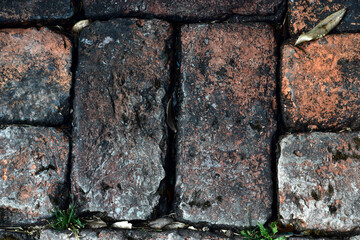 Picture of a old brown brick. A good background texture. Selective focus, Selective Focus On Subject, Background Blur
