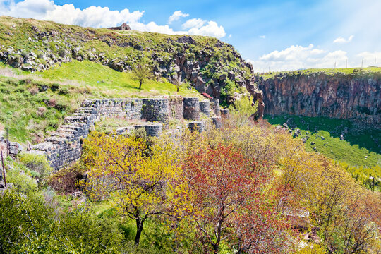 Ruins of a fortress in Bjni. Armenia