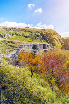 Ruins of a fortress in Bjni. Armenia