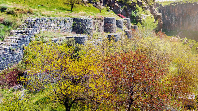 Ruins of a fortress in Bjni. Armenia