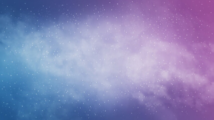 Fototapeta na wymiar Light pastel fantasy night sky background with clouds and stars -purple,blue, pink - large