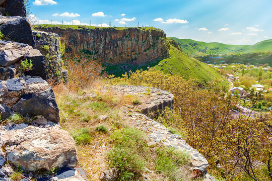 Ruins of a fortress in Bjni. Armenia