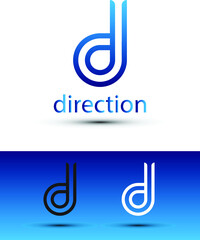 anstract d letter logo design