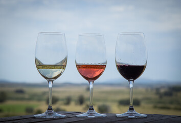 three glasses of wine