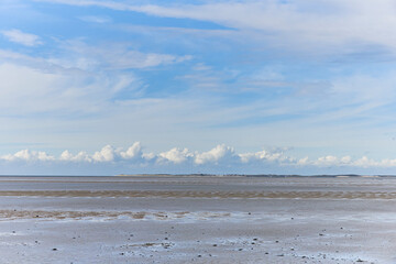 View over Wadden Sea near Foehr Island at low tide