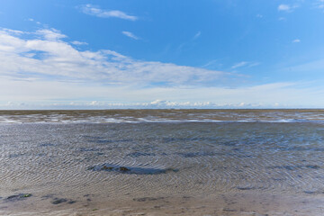 View over Wadden Sea near Foehr Island at low tide