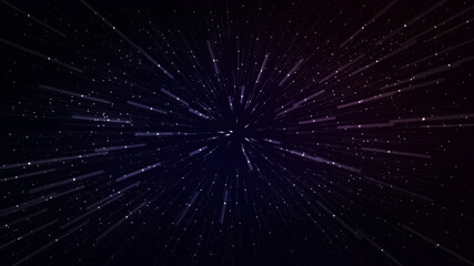 Naklejka premium Zoomed vortex, space travel night sky background with stars - large