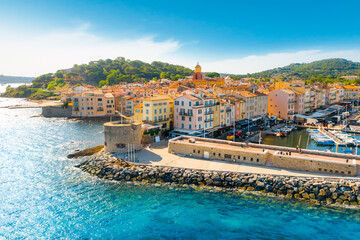 View of the city of Saint-Tropez, Provence, Cote d Azur, a popular destination for travel in Europe