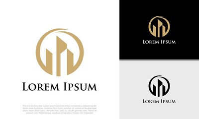 Real Estate Logo. Luxury Logo. Construction Architecture Building Logo Design Template Element	
