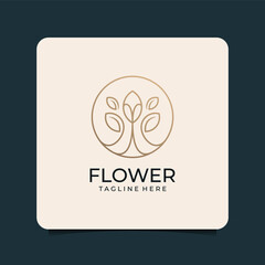 Luxury modern monogram flower logo vector design concept. Logo can be used for icon, brand, identity, nature, symbol, spa, and business company