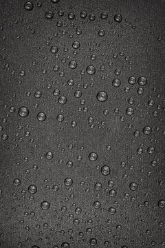 metal with teflon coating and water droplets on the surface, background