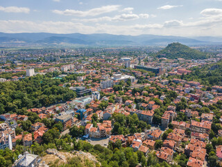 Fototapeta na wymiar Aerial view of center of City of Plovdiv, Bulgaria