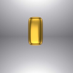 Gold realistic 3D rendering Hebrew alphabet, shiny metallic jewfish symbols and characters