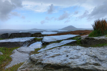 Scenic view of a landscape in Connemara National Park in Letterfrack Ireland