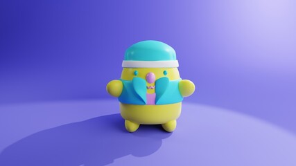 Cute Doll in 3D stylized Illustration