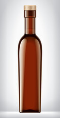 Color Glass Bottle with Cork on background. 