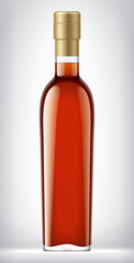 Color Glass Bottle with Foil on background. 