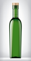 Color Glass Bottle with Cork on background. 