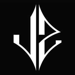 LZ Logo monogram with diamond shape design template
