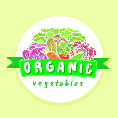 Logo Organic Vegetables  Vector    