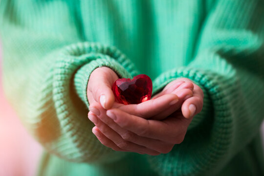 Red heart love. Love concept. Photo. Valentine day. 