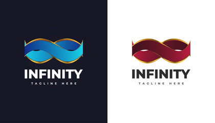 Luxury Infinity Logo with Ribbon Concept. Usable for Business and Technology Logo