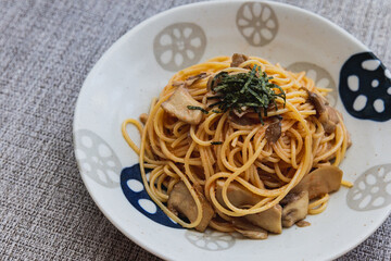 きのこと明太子のパスタ
Spaghetti