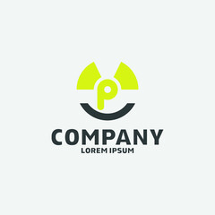 x-ray logo with letter p. vector editable