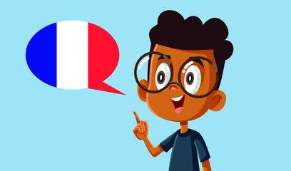 Smart Boy Learning to Speak French
