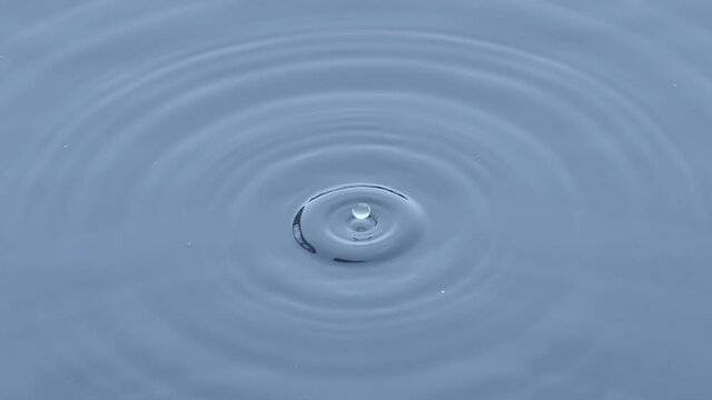 Water drop falling down in slow motion
