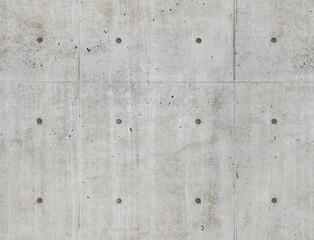 Gray concrete wall with streaks of rust, seamless background texture