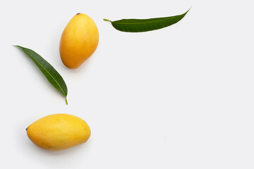 Tropical fruit, Mango on white