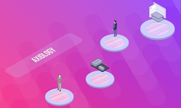 Axiology concept on abstract design