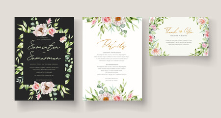 elegant floral wedding invitation card template