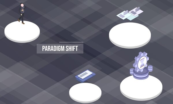 Paradigm shift concept on abstract design