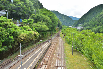 徳島　JR大歩危駅と吉野川