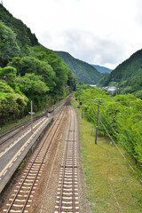 徳島　JR大歩危駅と吉野川