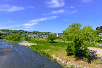 Fototapeta na wymiar 新緑の杜の都　仙台　広瀬川