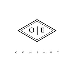 initial OE logo design vector