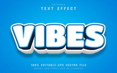 Vibes text effect cartoon style
