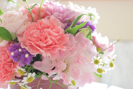 ピンクのカーネーションの花束
