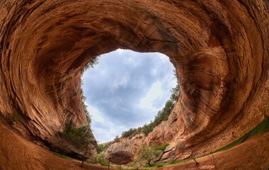 The huge heart shaped cave