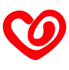 red heart symbol isolated