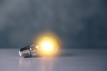 Light bulb with symbol of idea and inspiration, lightbulb with thinking and imagination efficient...