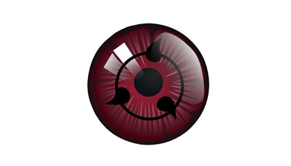 anime sharingan eyeball or softlens vector 