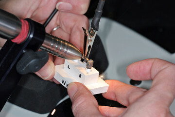 Dental lab welding of the metal framework