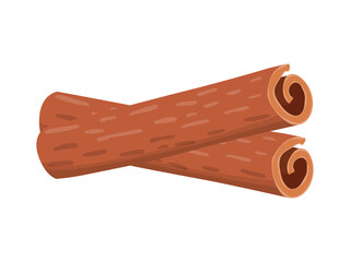 Cinnamon sticks. Vector illustration isolated on white background. Illustration for the menu, website, recipes and more.