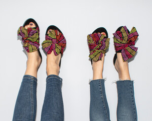 legs in jeans and shoes