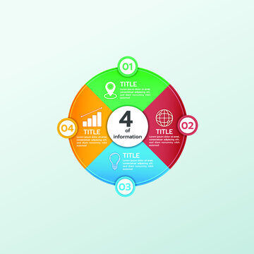 Cicle Infographic Design Vector Report Diagram For Business With 4 Type